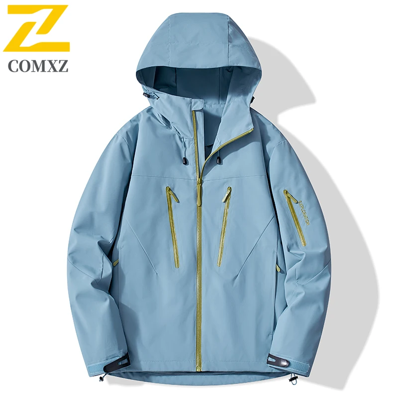 Techwear Jacket Men's Classic Zipper Soft Shell Waterproof Windproof Windbreaker Women Hiking Skiing Fishing Stormcoat Jacket