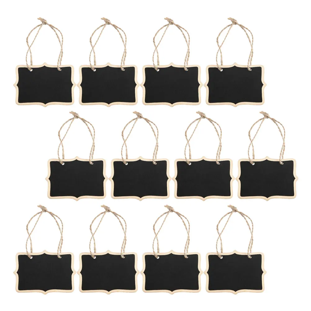 

Mini Wooden Blackboard Double Sided Kids Smooth Surface Reusable Chalkboards Hanging Decor DIY Signage Memo Board