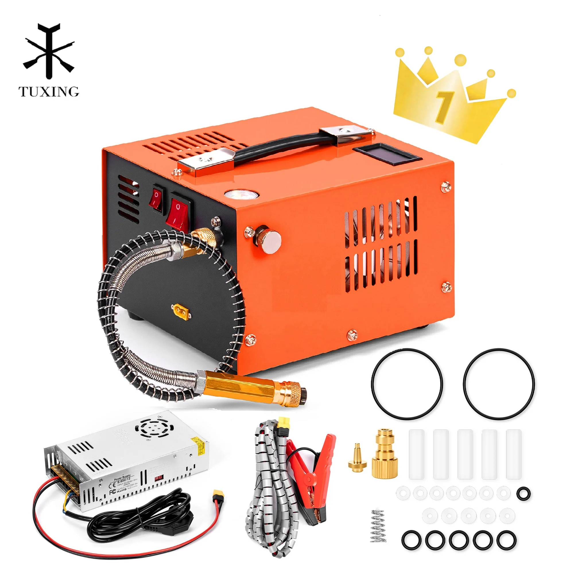 Light Weight 300bar 4500psi 30mpa Fan Cooling Household 110V 12V DC Scuba Diving Converter   Air Compressor