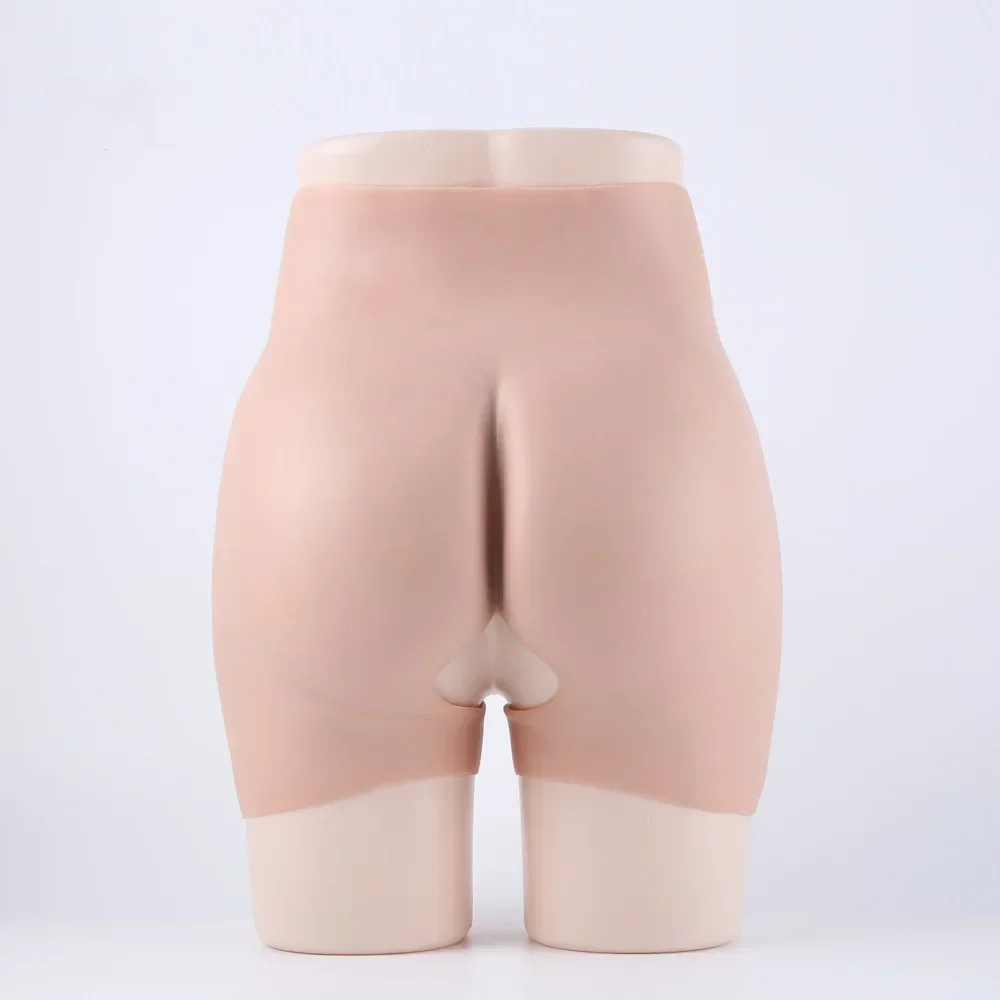 Silicone Hips 3cm Enhancement Thickness Underpants Length 38cm Open Crotch Shorts European White Skin Tone