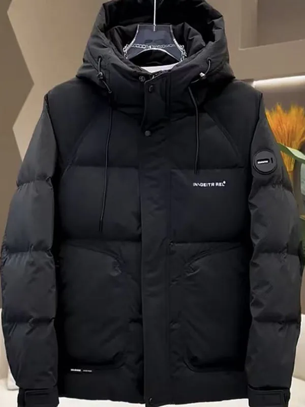 

Пуховая куртка с капюшоном, мужская повседневная теплая высококачественная белая рабочая одежда с перьями Du, зимняя верхняя одежда, пальто