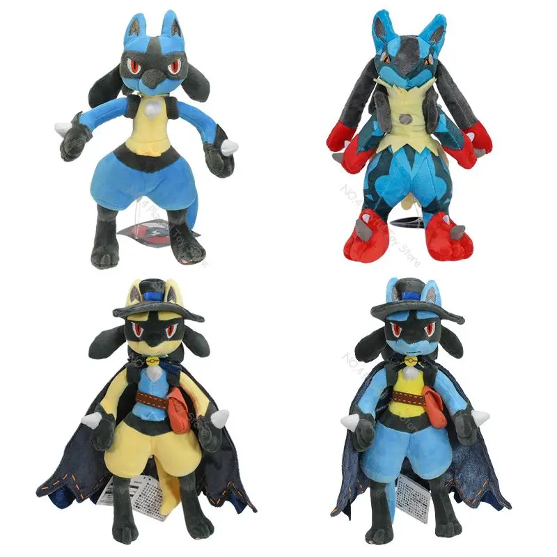 Pokemon figurki pluszowe zabawki Lucario Mega Lucario Hallowmas Lucario lalka miękkie pluszowe zabawki dla prezent urodzinowy dla dzieci