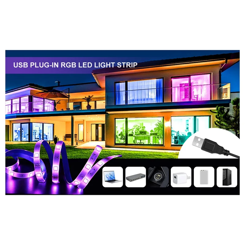 

【Off-Shelf】5M LED Strip Lights With 44-Key Remote Control, RGB LED Light Strip, Flexible For Home Christmas Holiday