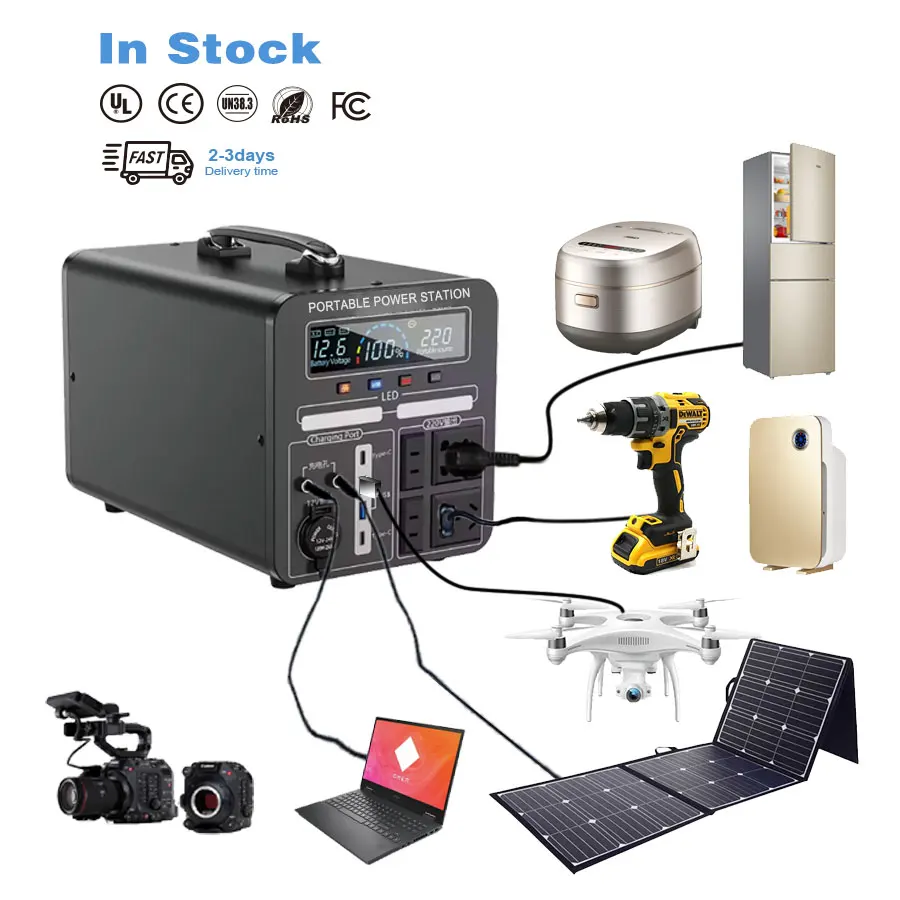 1500 Watt 2000 Watt Camping Portable Power Supply 2000w Home Power Station Solar Generator for Household Outdoor