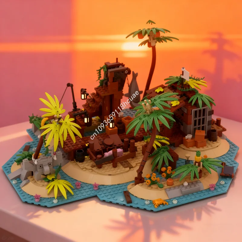 

736pcs MOC Island S Barracuda Bay Alt Build Model Building Christmas Gifts Blocks Toys Construction Assemble DIY Idea Brick Kids