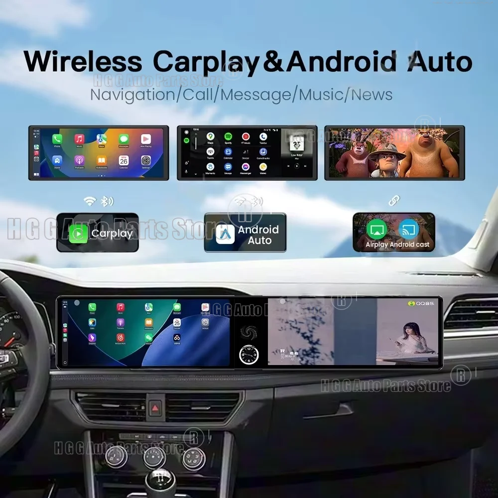 HJ Dual-screen Interaction Android 13 For Volkswagen Sagitar 2019~2022 Car Radio Multimedia GPS Navigation Smart Screen HeadUnit