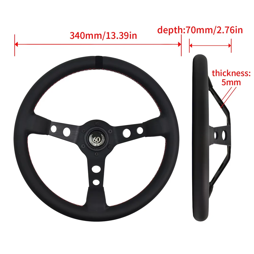 M Brand Italy Style 14 inch 60th Anniversary Steering Wheel MOD. 07 ANNIVERSARIO Sports Steering Wheel For Drift Simulation Game