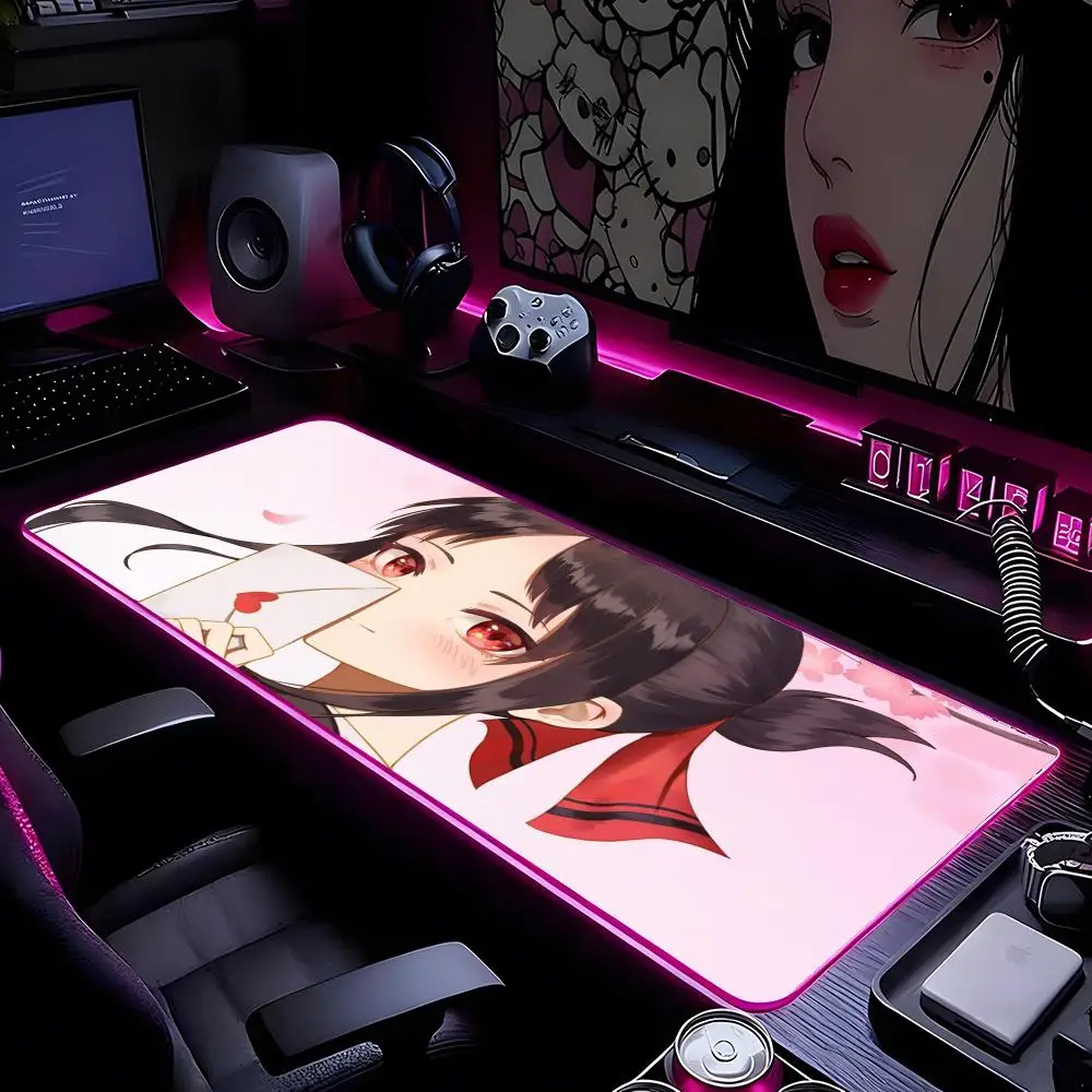 Kaguya-sama Love Is War Mouse Pad Mousepad HD Printing Computer Gamers Locking Edge Non-slip RGB Mouse Pad XXL90x40cm Keyboard P
