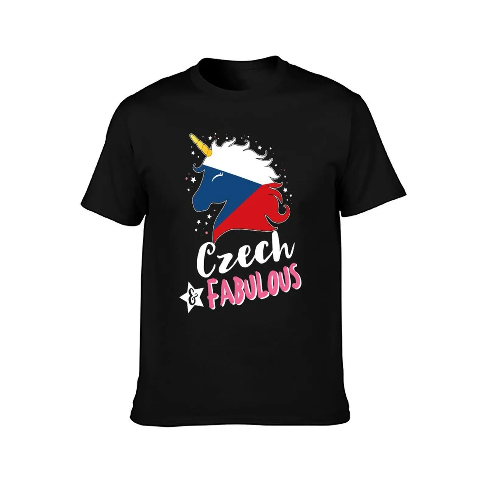 Czech & Fabulous Unicorn T-Shirt Summer Casual Cotton Tee Oversized Streetwear Tops Vintage Graphic Print Unisex Men Women