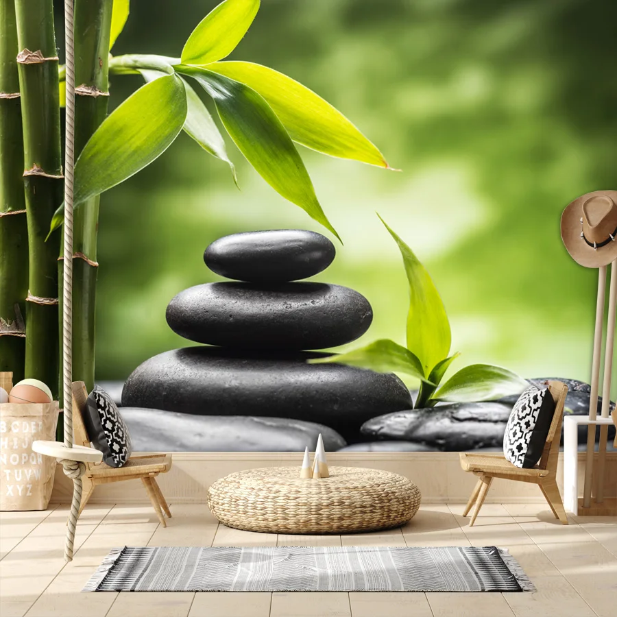 Custom Peel and Stick Wallpaper for Living Room Bedroom Wall Art Paper Home Decor Panel Bamboo Stone Renovation Mural Covering