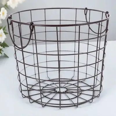 

Multifunctional Iron Storage Hollow Out Laundry Hamper Side Handles Reusable Metal Clothes Organizer Dirty Laundry Basket Home