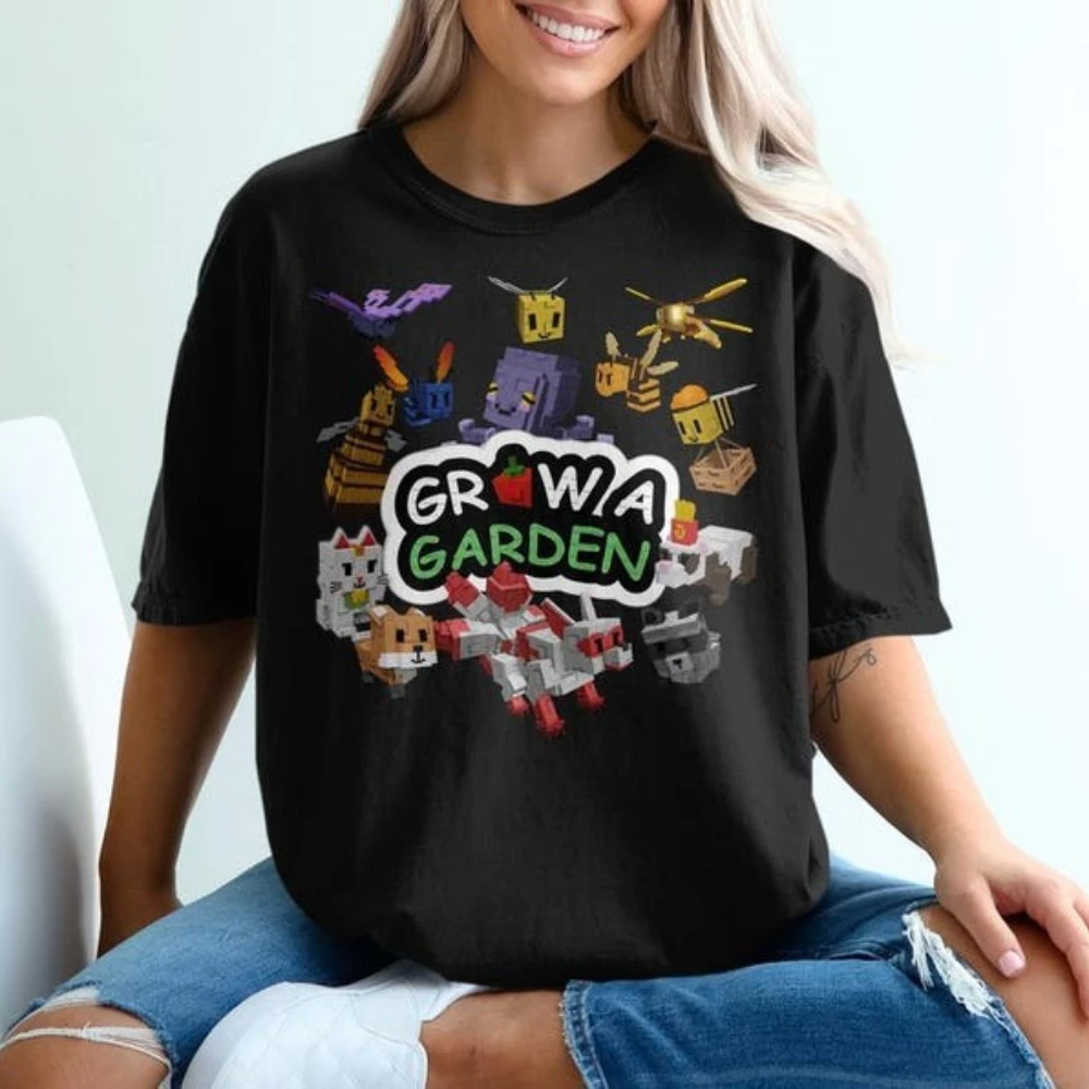 Grow A Garden Cotton Shirt Design Cute Gardening Game Digital Download Unisex Animals Farm Birthday Gift for Women Men & Gamers