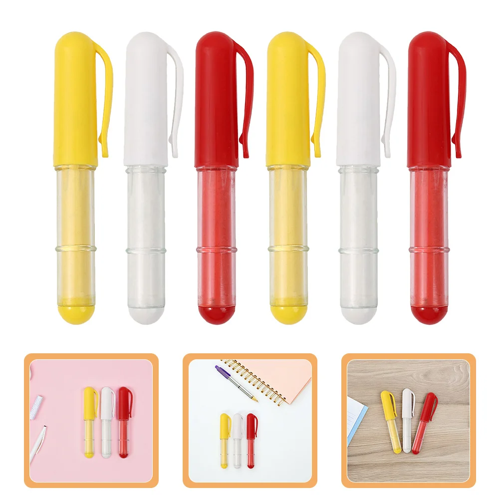 

6Pcs Fabric Chalk Marker Pen Replaceable Design for Accurate Garment Marking Sewing Quilting DIY Clothing Projects