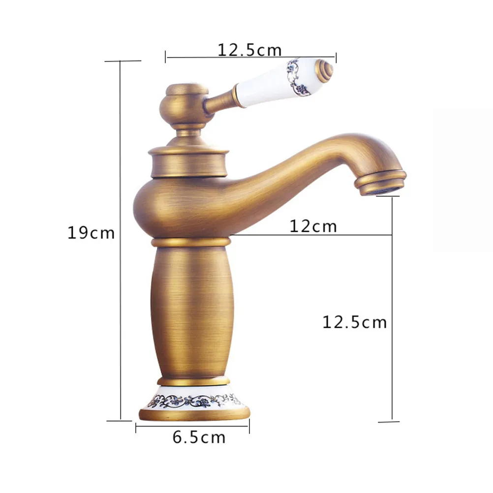 Blue White Porcelain Kitchen Faucet Retro Brass Sink European Style Single Lever Durable Construction Easy Install Accessories