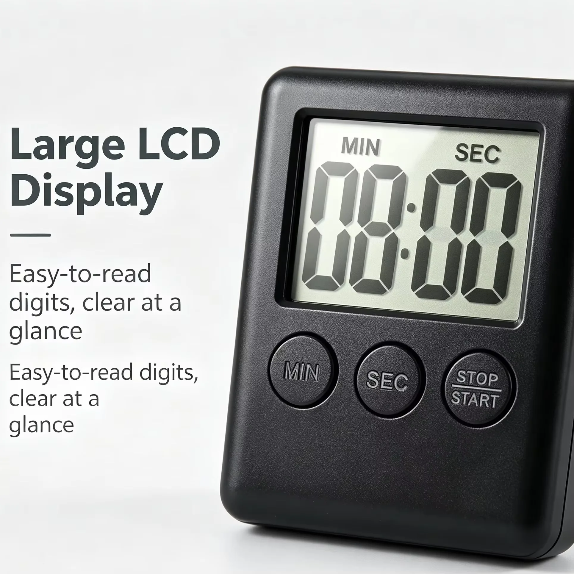 Magnet Kitchen Cooking Timers LCD Digital Screen Kitchen Timer Square Cooking Timer Count Up Countdown Alarm Magnet Clock
