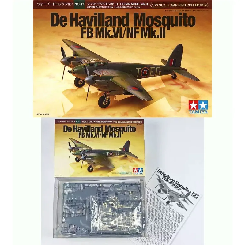 

TAMIYA toys model Aircraft building Model Kit 60747 1/72 scale de havilland mosquito fb mk.vi/nf mk.ii