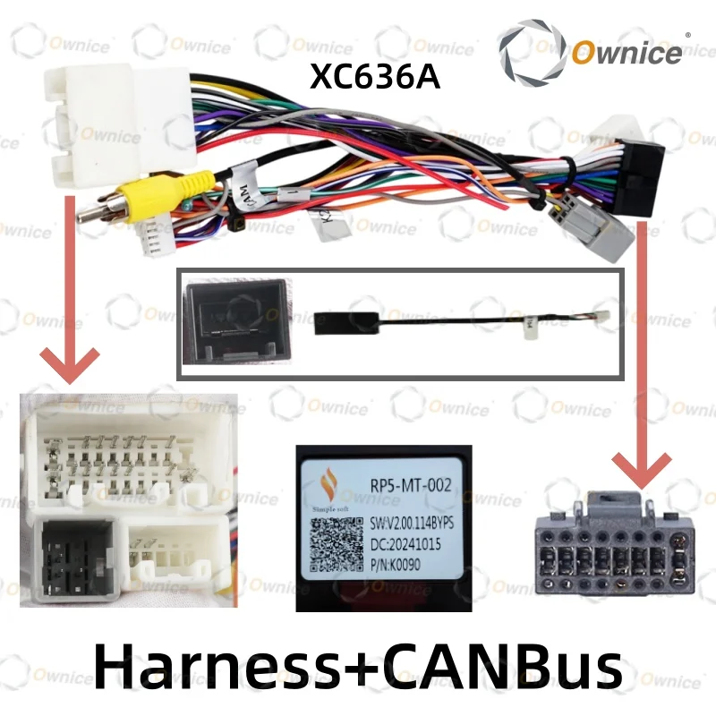 Ownice Car Radio Cable 16pin Power Wiring Harness Canbus Android Head Unit Connector for Mitsubishi Pajero Two wheel drive 2018