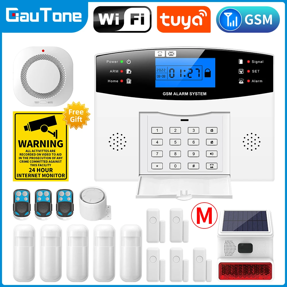 

GT Alarm System Seurity Wireless Home WIFI GSM Big Button Alarm System RFID Card Arm Disarm TUYA APP Remote Control