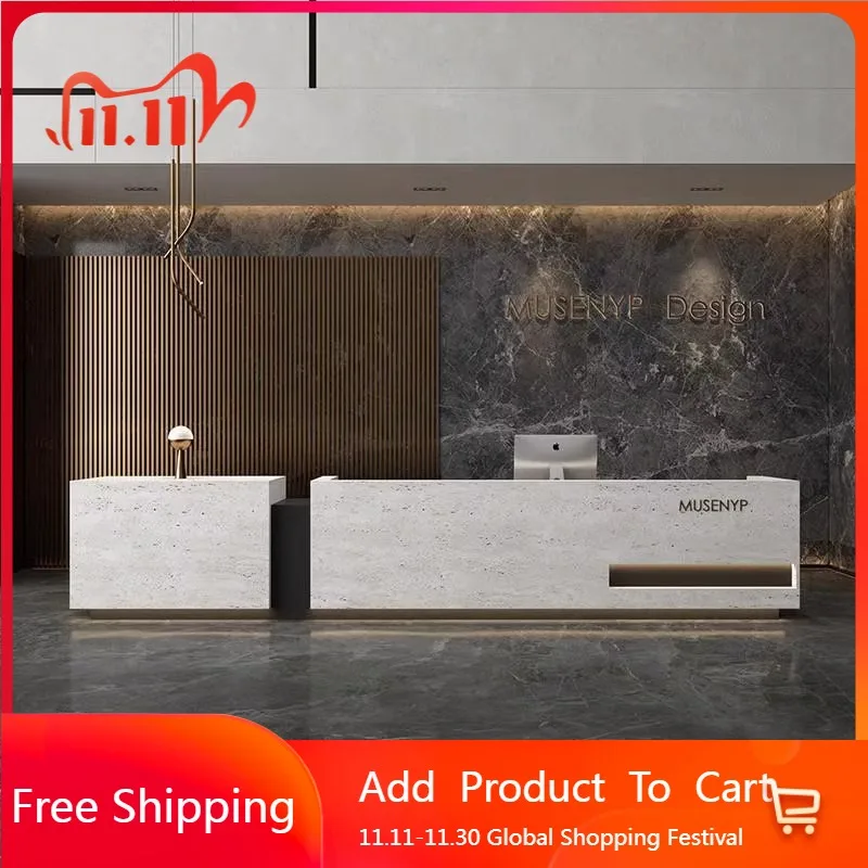 

Beauty Luxury Reception Desks Modern Shelves Restaurant Simple Reception Desks Aesthetic Company Mostrador Trendy Furniture