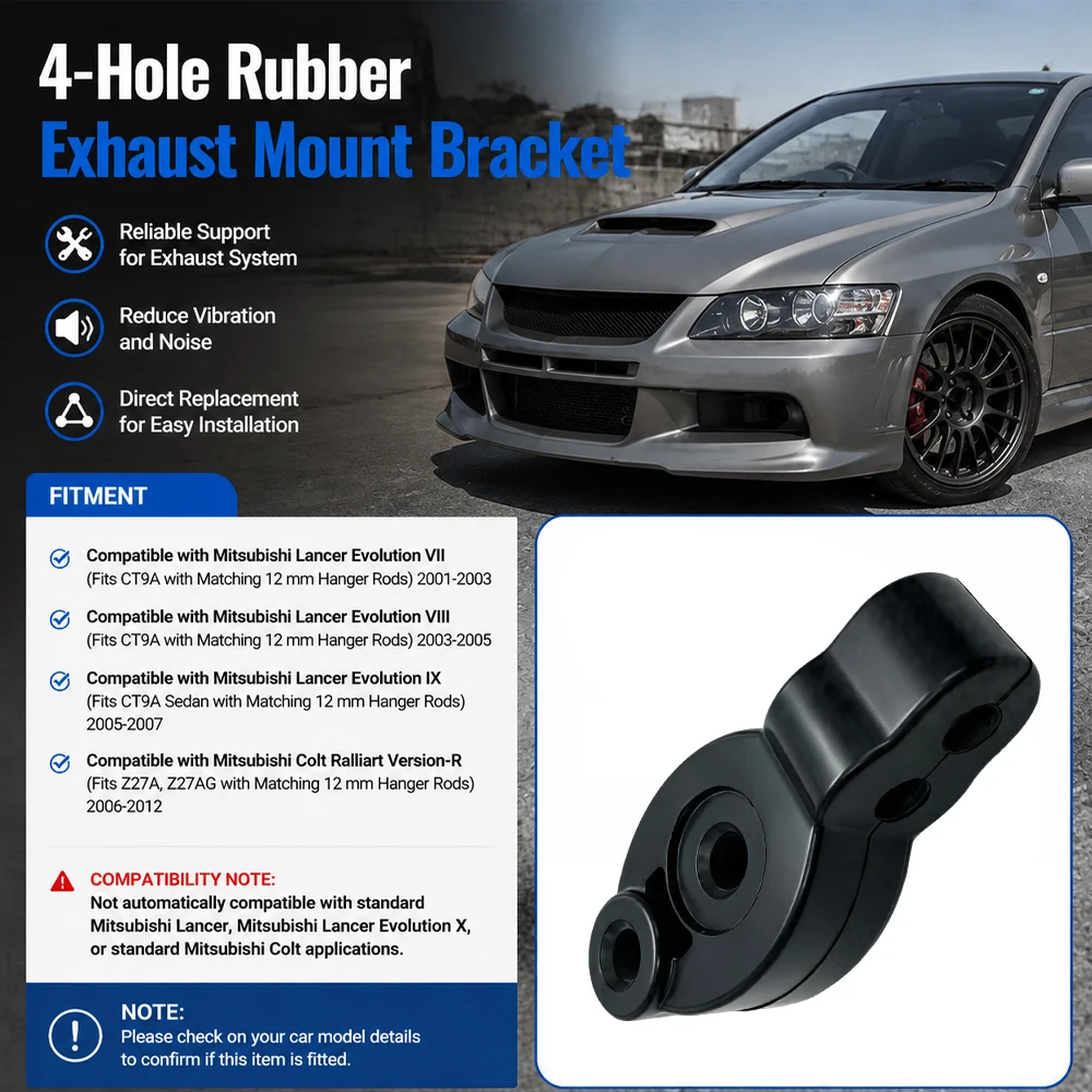 1pc Car Exhaust Muffler Mounting Bracket Rubber 4 Holes for Mitsubishi Lancer Evolution VII VIII IX Colt Ralliart Version-R