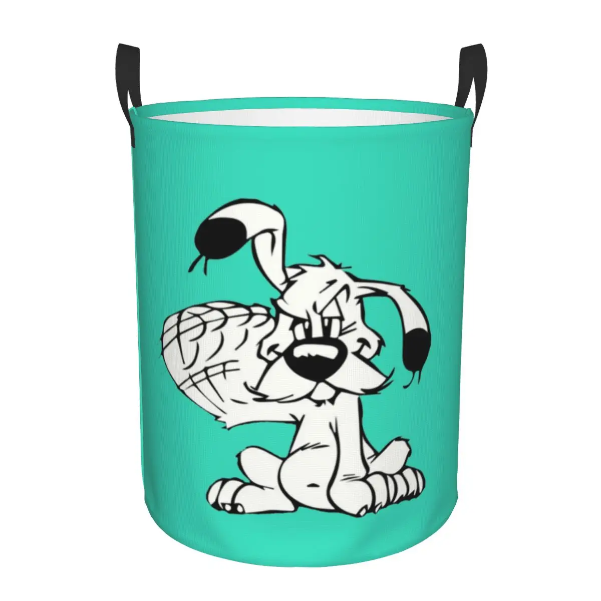 Custom Manga Asterix And Obelix Dogmatix Laundry Basket Foldable Cute Dog Clothes Hamper for Nursery Kids Toys Storage Bag