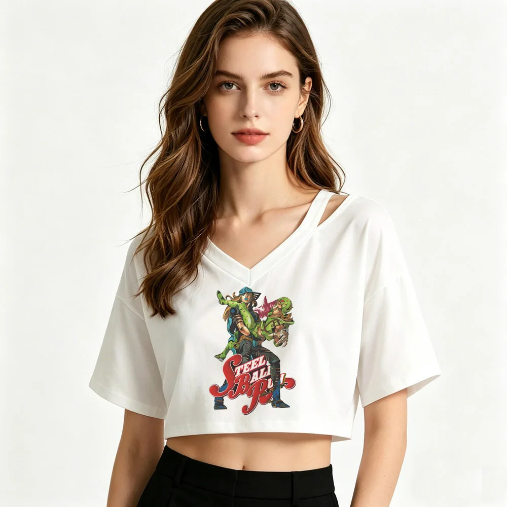 Jojo Bizarre Adventure Gyro Zeppeli crop top ladies cutecore cheap y2k manga alternative  t-shirt dollette goth japan