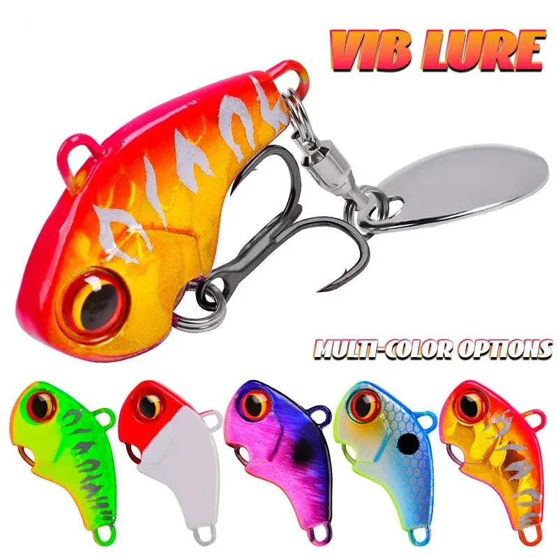 

New Arrival 5PCS 6g Metal VIB Wobbler Fishing Lure Tail Spinner Sinking Rotating Spoon Pin Crankbait Sequins Bait Fishing Tackle