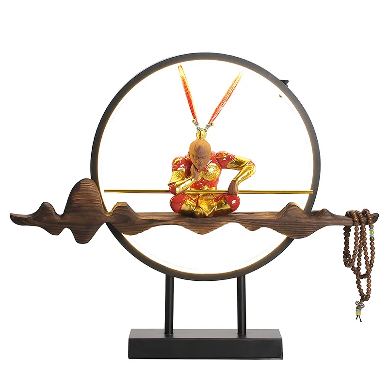 

New Chinese Zen Qitian Great Saint Sun Wukong Jewelry Ornament Creative Home Living Room Entrance Tea Room Desktop Decoration