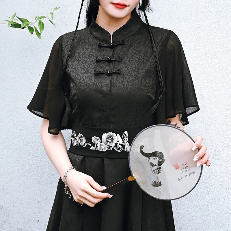 New Chinese Style National Style Han Elements Retro Embroidery Cummerbund Decoration Versatile Skirt Girdling Tie