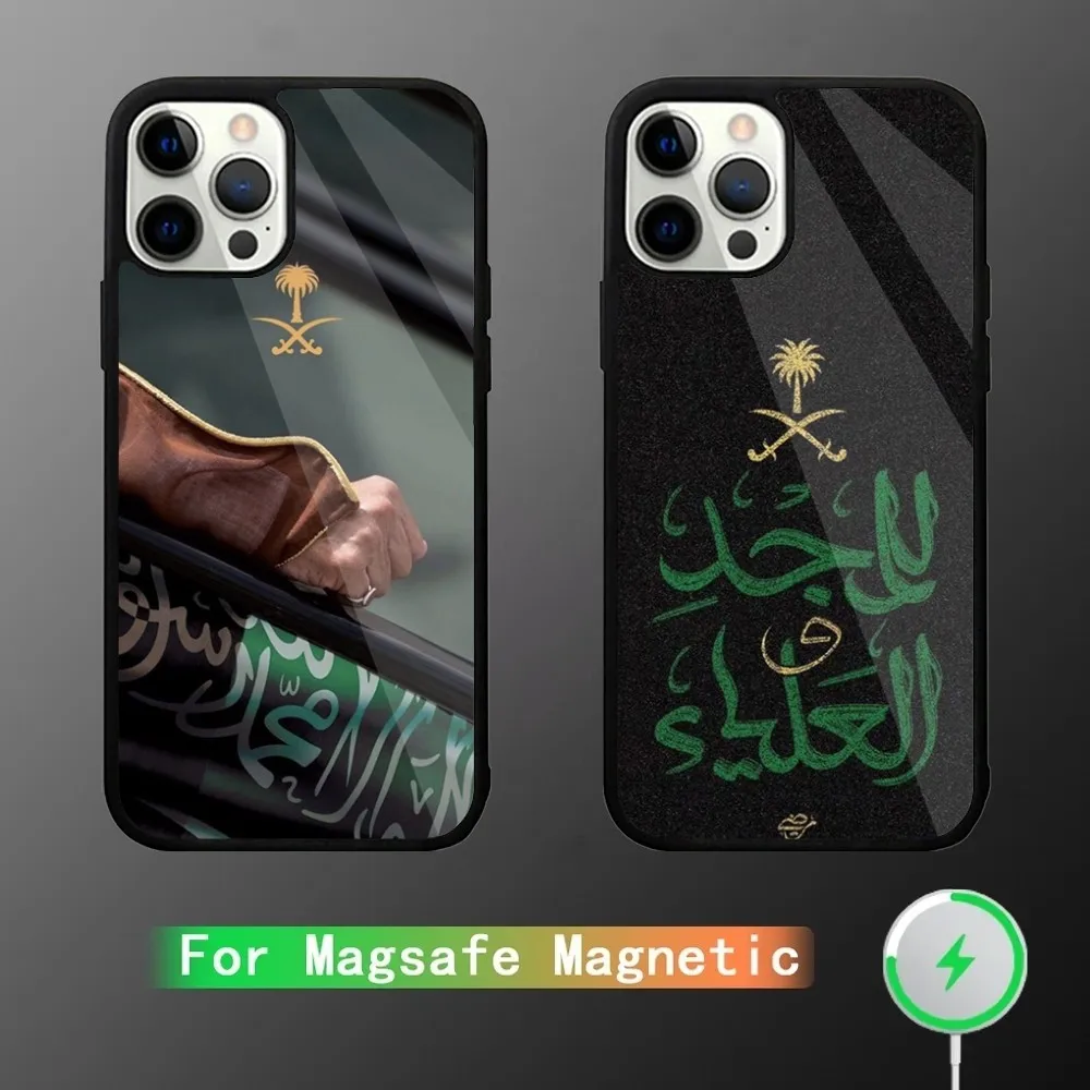 

Kingdom Of Saudi Arabia Flag Phone Case For iPhone 15,14,13,12,11,Plus,Pro,Max Mini Magsafe Magnetic Wireless Charging