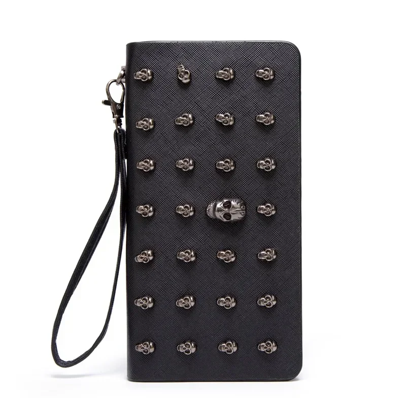 

Vintage Skull Wallets Women Long Handbag Zipper Wallet Skeleton Purse Clutch Card Holder Carteira Women Purse