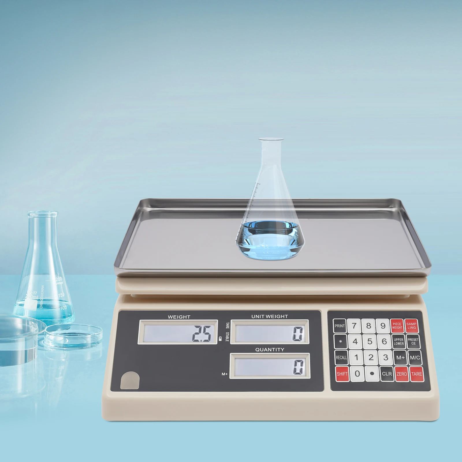 Precision Counting Scale with LED Display, 15kg/33lb Capacity, 0.5g Accuracy for Weighing, Counting, Lab, Industry, Home Use