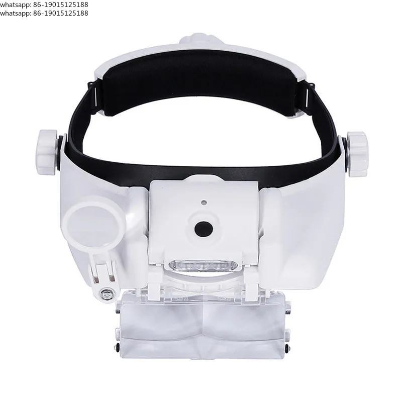 Head-mounted type High multiple rechargeable type Three LED lights Maintenance inspection Helmet magnifying glass with lights