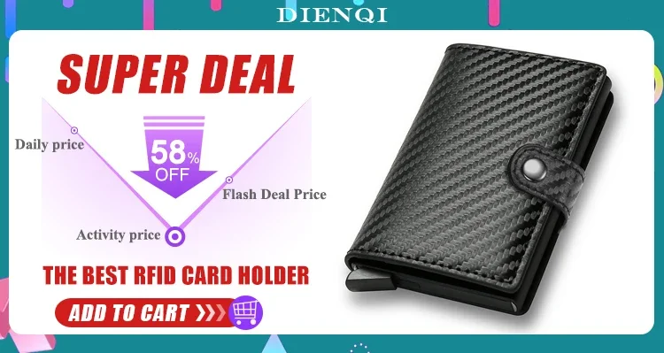 Rfid Small Men Wallets Luxury Brand Credit Card Holder Money Bags Pop Up Bank Cardholder Wallet Wallet for Men Cartera Hombre