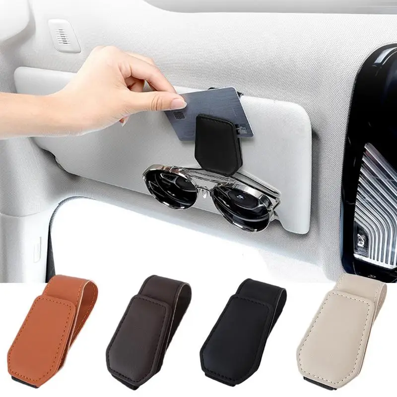 Car Sunglass Holder Card Ticket Holder Stand Magnetic Closure Travel Sunglass Holder Car Visor Sunglass Holder Car Accessory