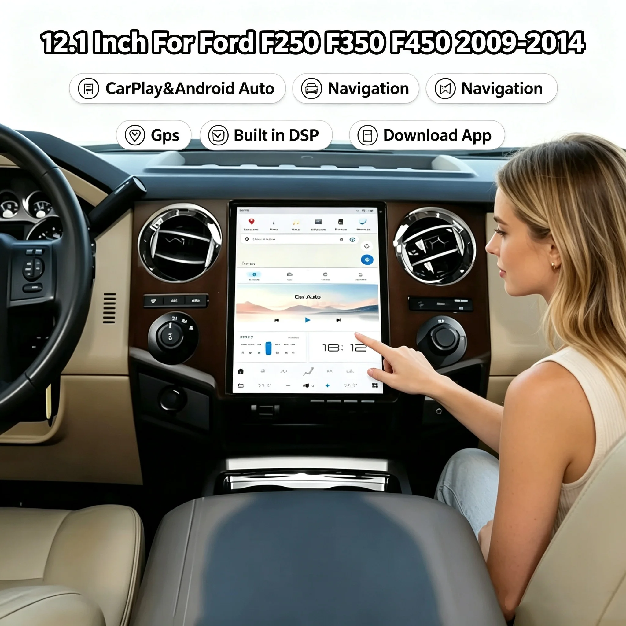 Qualcomm Android 13 For Ford F450 F650 2009-2014 F350 F250 Truck Super Duty Car GPS Navigation Auto Multimedia Player Headunit
