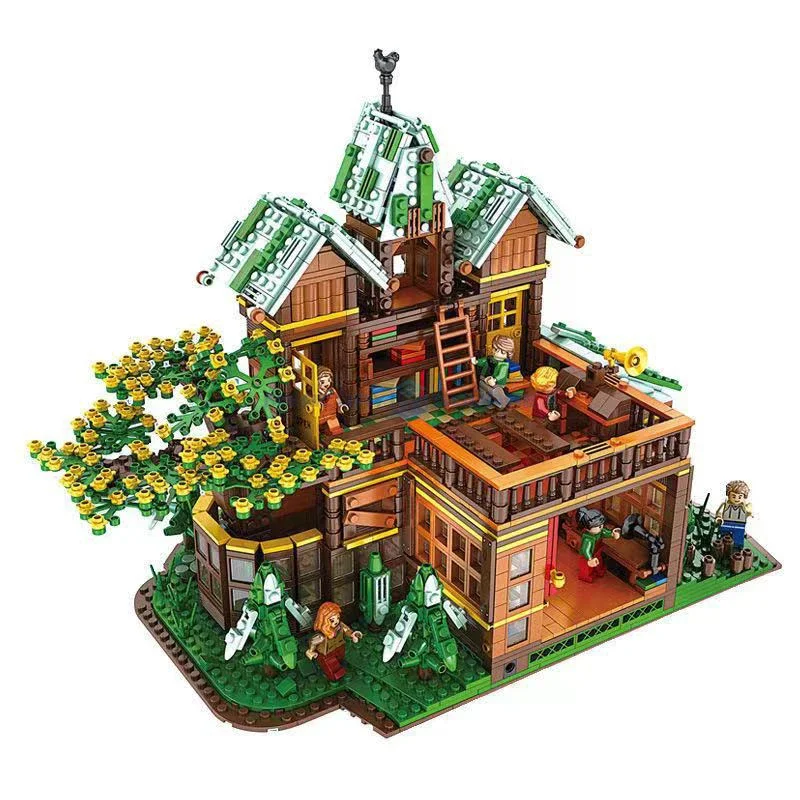 Time Room Treehouse Model Building Blocks MOC 86002 piano piatto vista naturale mattoni di architettura in legno idee Creative regalo giocattolo