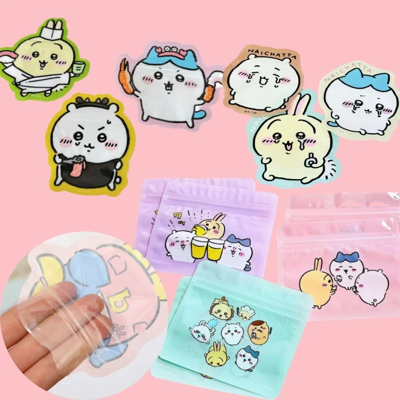 

2024 Anime Figure Hachiware Usagi Momo Cartoon Ziplock Bag Candy Snack Packaging Bag Storage Sealed Bag Gift Wholesale