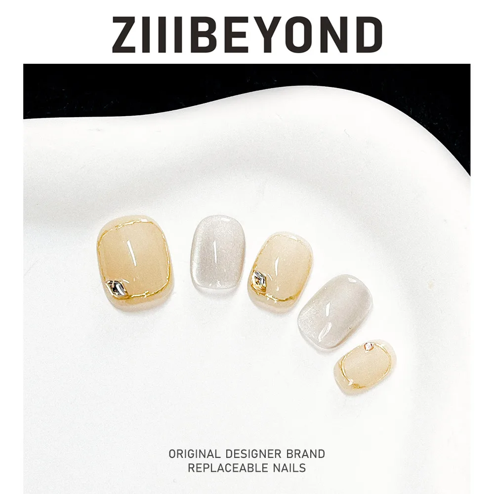 ZIIIBEYOND Lingyun nail art is handmade and wears high-grade translucent and beautiful nail art ,ZB57