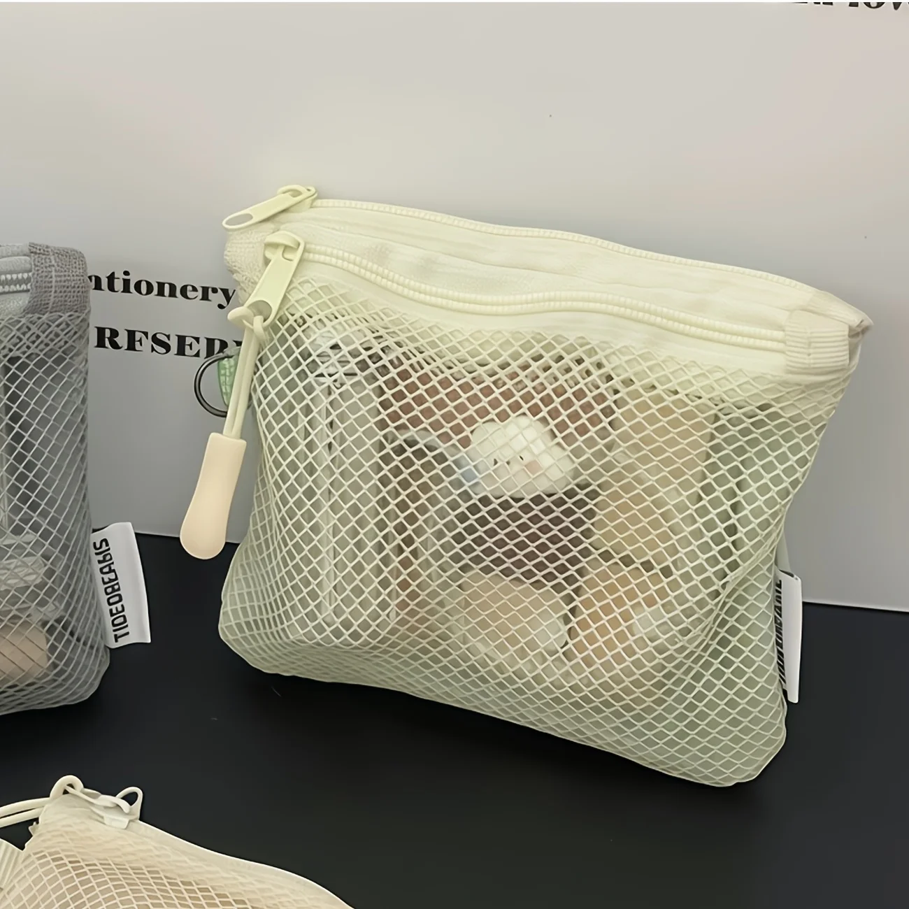Mesh Zipper Pouch Portable Mini Storage Bag Makeup Cosmetics Toiletries Compact Travel Organizer Lipstick Makeup Bag