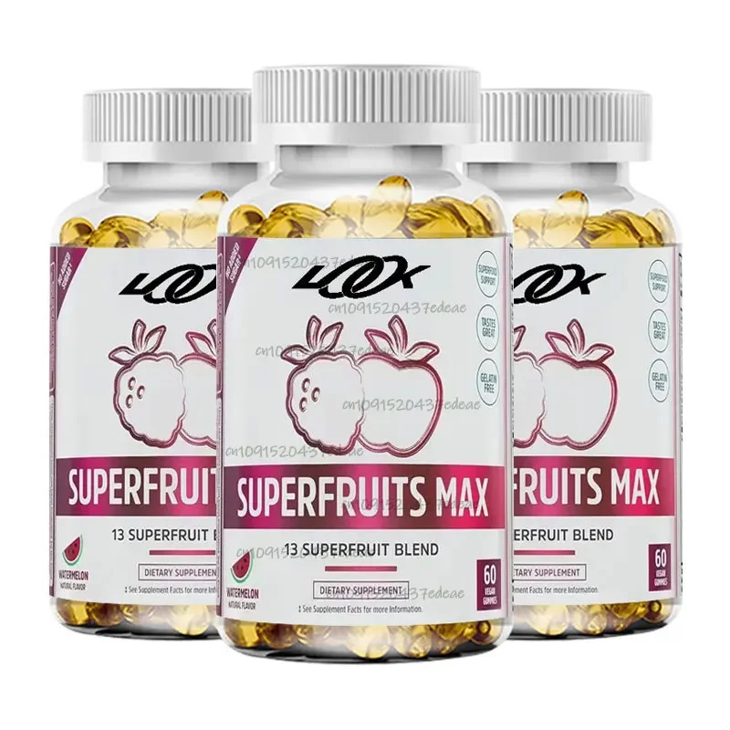 

Complex Vitamins, 13 Natural Super Fruits, Rich in Vitamins A, C, E, Zinc, Immunity, Energy 60 Vegetarian Gummies