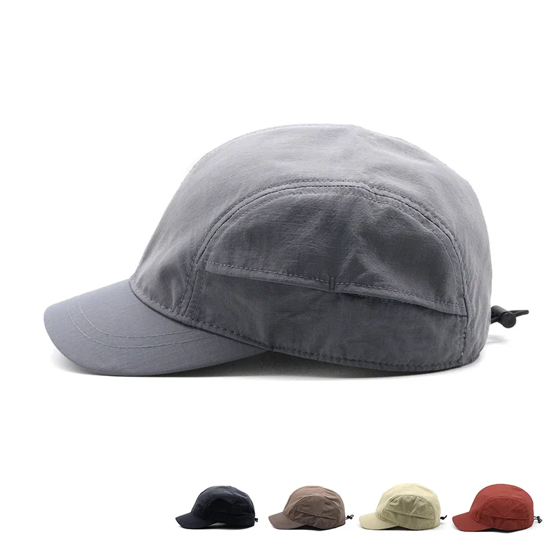 Mens 4 Panels Full Closed Short Brim Baseball Cap Unisex Summer Outdoor Quick Dry Sports Polyester Snapack Caps Umpire Dad Hats