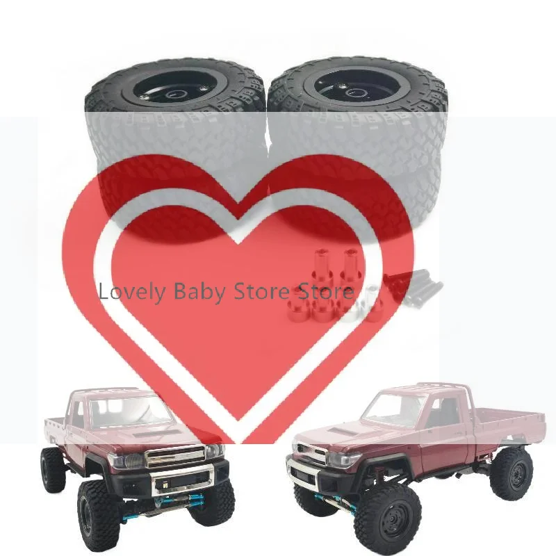 【BS】Mn Rc Crawler Rubber Beadlock Tires 74mm With Extended Body Post For Mn 82 82S Rc Off Road Climbing Car Upgrade Parts