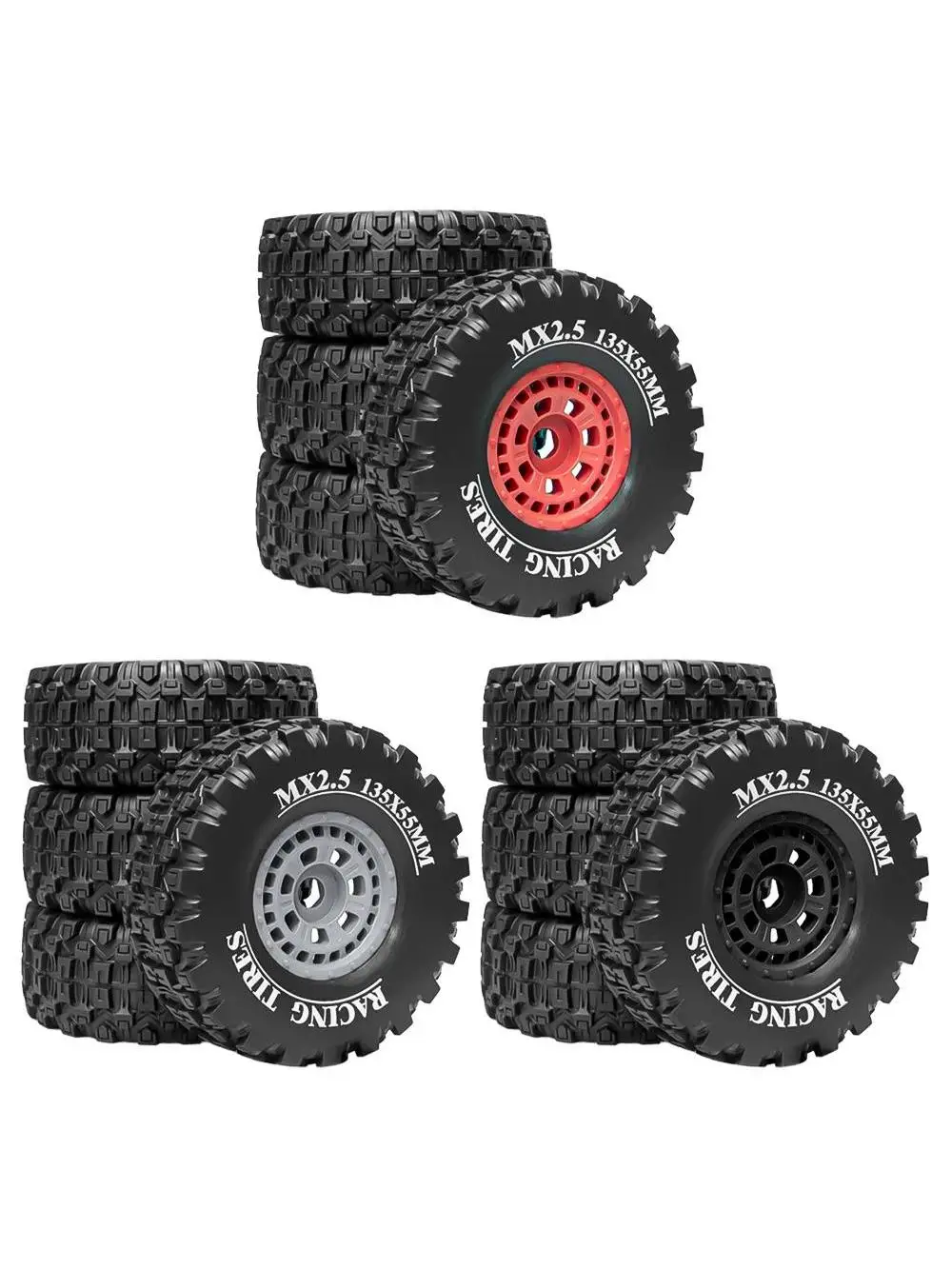 Pneus de roue spéciaux MX2.5 pouces pour ARRMA 1/8 1/7 MOJAVE 4S 6S EXB TRXS UDR Short Truck Highway Sand Off road car