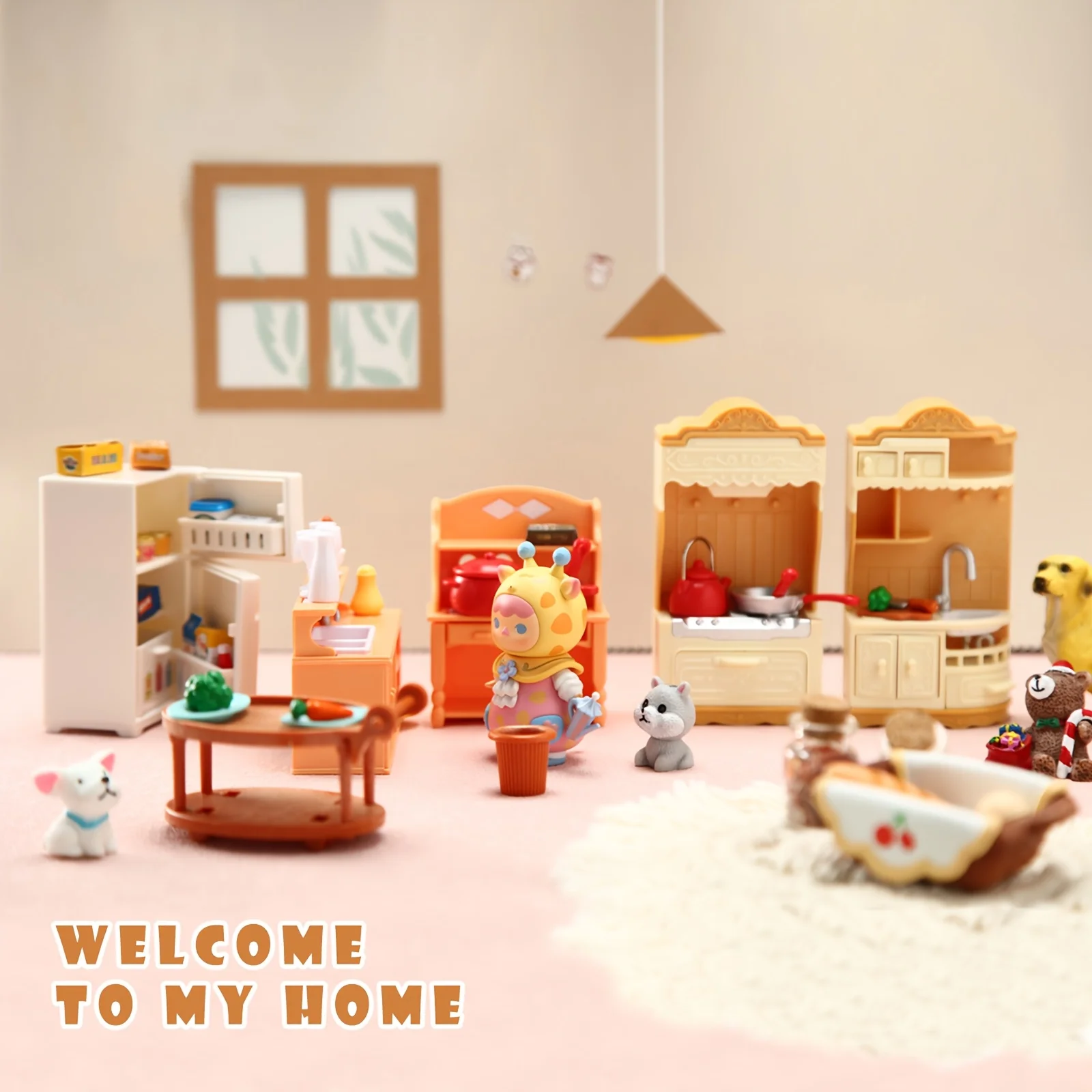 Juego de muebles en miniatura para casa de muñecas, escala 1:12. Incluye electrodomésticos de cocina en miniatura, mesa de comedor, sofá y cama. Decoración para una microescena de casa de muñecas. Juguete para juegos de simulación y regalo.