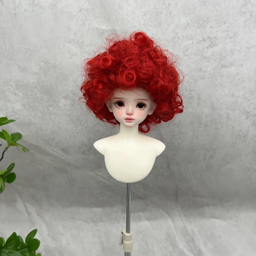 BJD/SD Doll Wig Explosion Head Short Curly Hair Multiple Colors To Choose Cute Doll Wig Cover Diy Makeup Accessories Wig