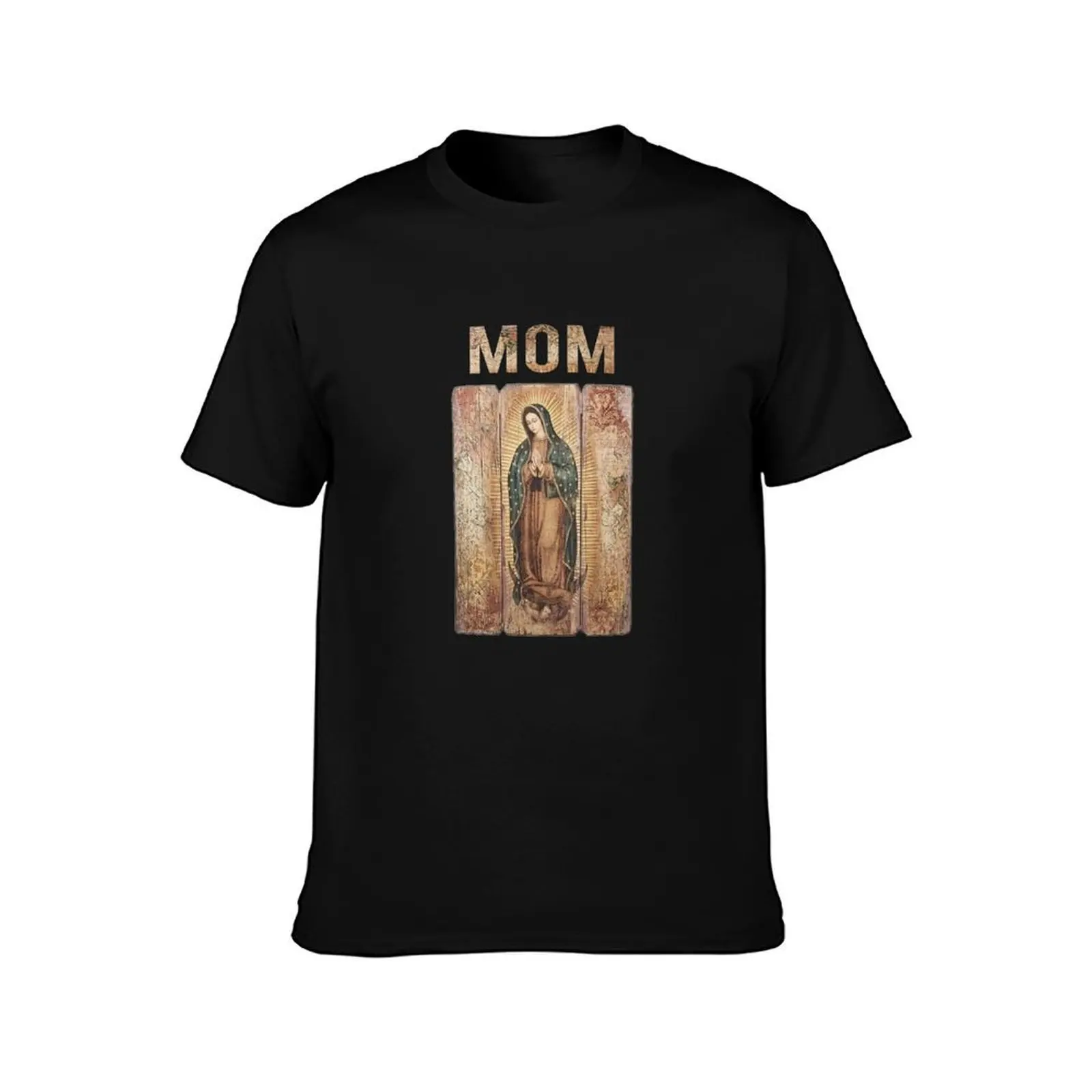 Womens Our Lady of Guadalupe Catholic Virgin Mary Mexican Mom T-Shirt, Summer Casual Cotton Tee, Oversized Streetwear Tops