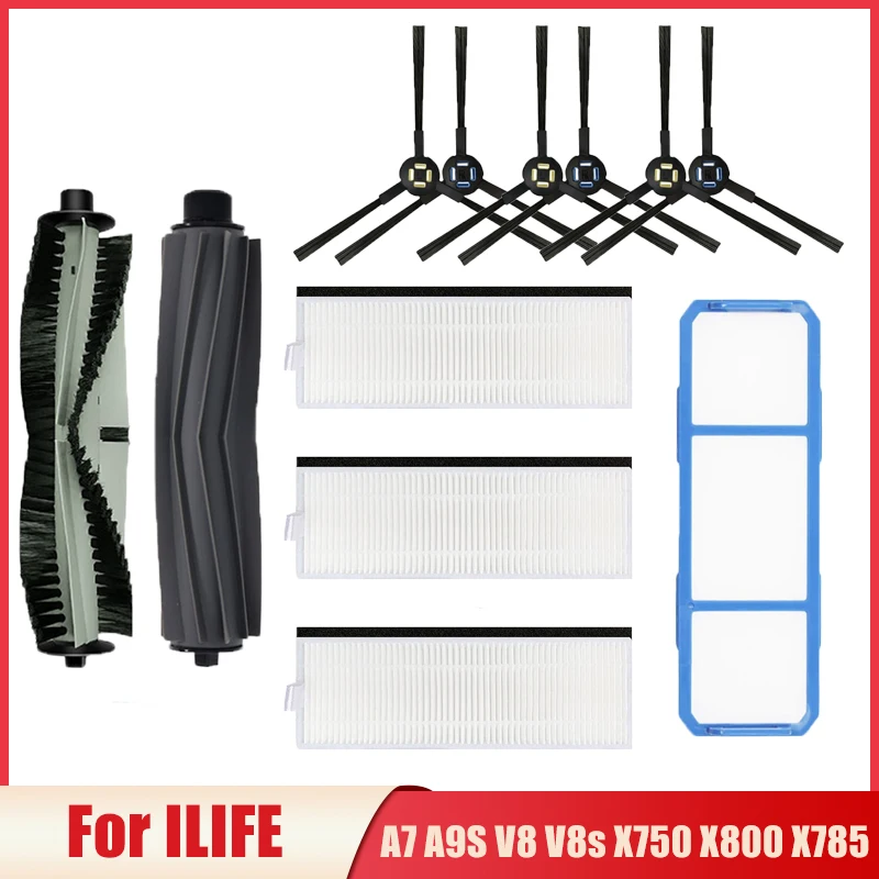 Accessories For iLife A7 A9S V8 V8s X750 X800 X785 V80 L100 Silvercrest SSR1 SSRA1 Vacuum Cleaner Rubber Main Brush Hepa Filters