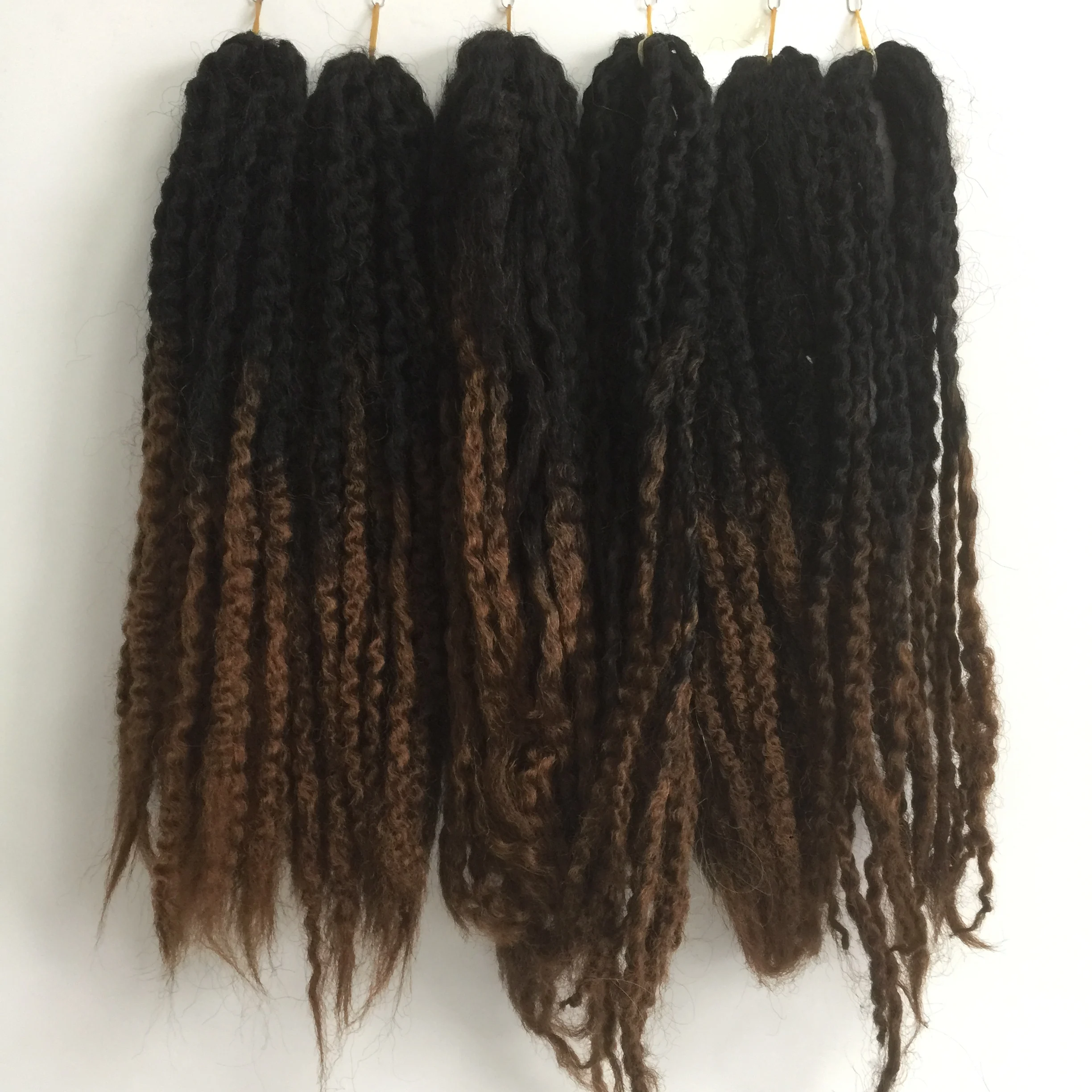 10 Packs Two Tone Ombre Color Black Brown #4 Marley Braids Synthetic Hair Extensions for Black Woman