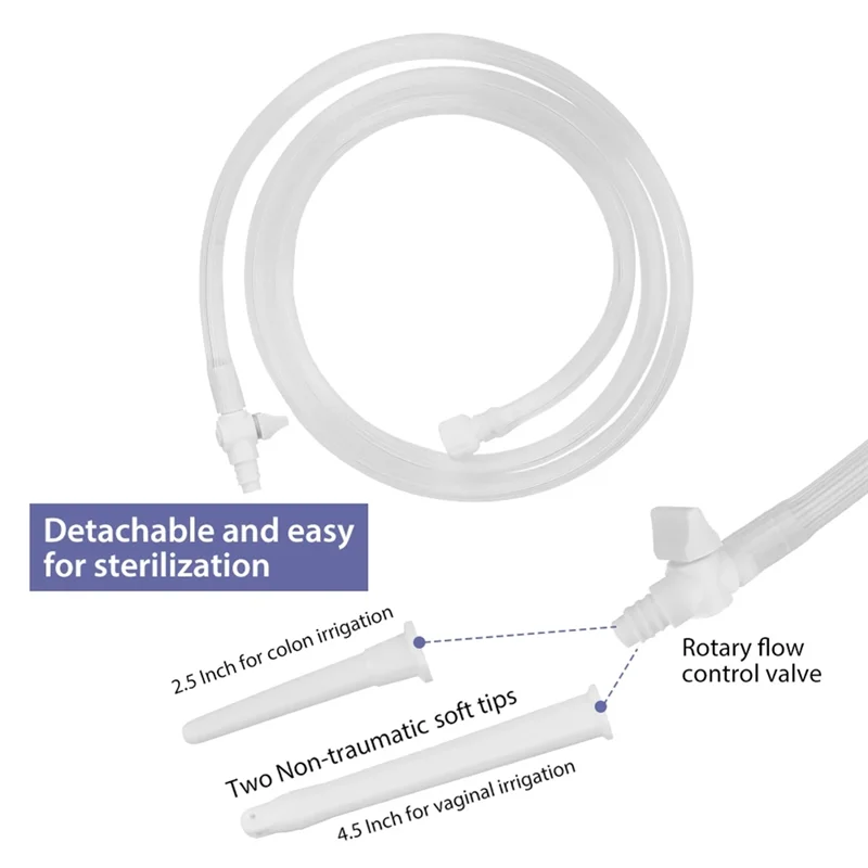 ABVA-Reusable Flusher Enema Bag Kit 2L Foldable Anal Douche Vaginal Colon Irrigation Cleaning Constipation For Men Women